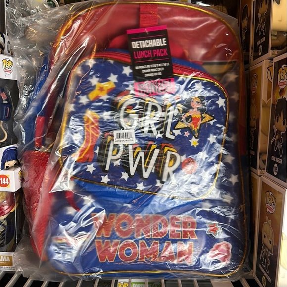 DC Comics Wonder Woman Grl Power Youth Backpack with Lunchbox - Picture 6 of 7